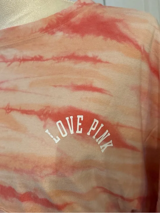 PINK Victoria's Secret Tie-Dye Tee in Pink and Peach - Picture 3 of 7